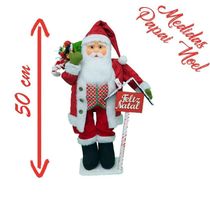 Boneco Natal Papai Noel Placa Feliz Natal 50cm