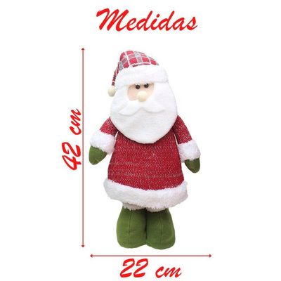 Boneco De Natal Papai Noel Em Tecido 42cm