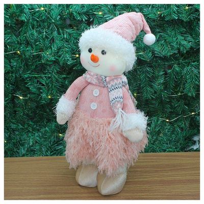 Boneco Natal Menina Boneco De Neve Rosa Natalina 43cm