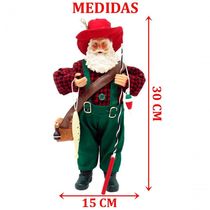 Boneco Decorativo Papai Noel Pescador Colecionável De 30cm