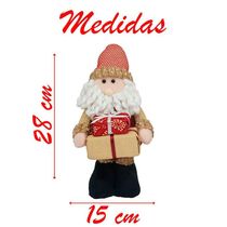 Boneco Natal Papai Noel Com Presente Natalino 28cm