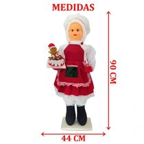 Boneco Natalino Mamãe Noel Confeiteira Cozinha Chefe De 90cm
