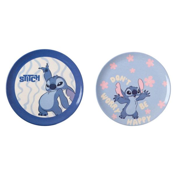 Prato Sobremesa 20cm Fibra Bambu Stitch Disney Sortido