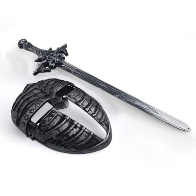 Kit Medieval Espada E Mascara Guerreiro De Combate Jr0610 Prata