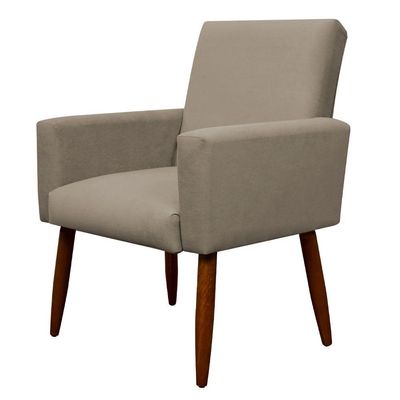 Kit 4 Poltronas Decorativa Sala E Quarto Nina Suede Herrero Cor:cappuccino