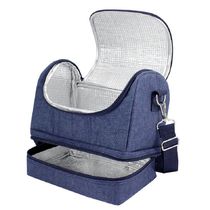 Kit Bolsa Térmica, Marmita, Garrafa 700ml E Porta Escovas Azul