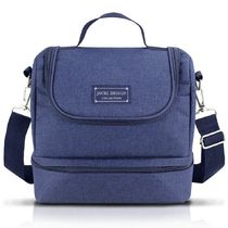 Kit Bolsa Térmica, Marmita, Garrafa 700ml E Porta Escovas Azul