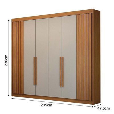Guarda Roupa Casal 6 Portas São Carlos Cinamomo Off White - Leifer Móveis