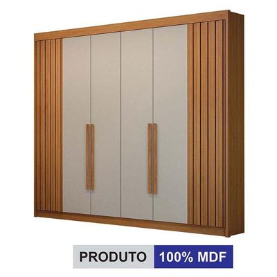 Guarda Roupa Casal 6 Portas São Carlos Cinamomo Off White - Leifer Móveis