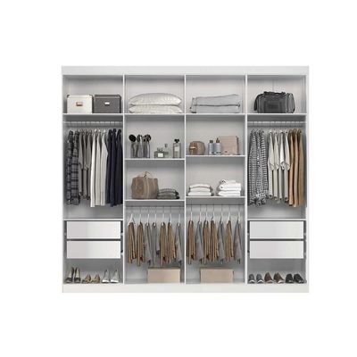 Guarda Roupa Casal 8 Portas E 4 Gavetas Master New 8.4 Branco