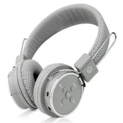Fone De Ouvido Bluetooth Micro Sd Mp3 Rádio Fm Player - Cinza