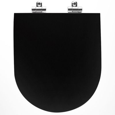 Assento Poliester Soft Close Carrara Preto Fosco Para Vaso Deca