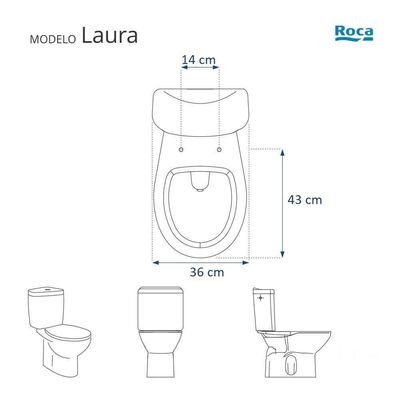 Assento Sanitario Poliester Antibacteriano Laura Branco Para Vaso Roca
