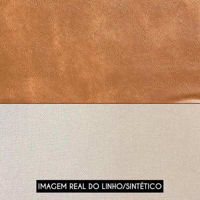 Poltrona Para Sala Giratória Redonda Saphire M22 Linho Bege/caramelo - Mpozenato