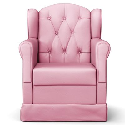 Poltrona De Amamentação Fixa Letícia Sintético Rosa - Phoenix