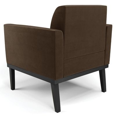 Poltrona Base Madeira Preto Kit 2 Maressa Suede Marrom - Ibiza