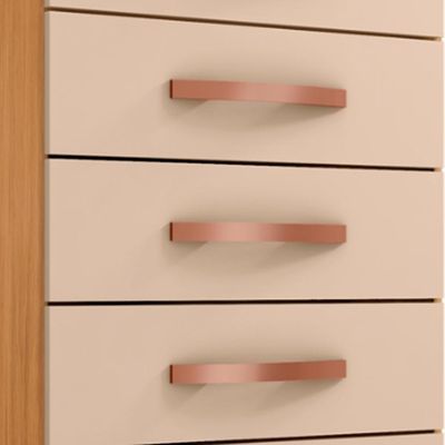 Comoda 5 Gavetas 57 Cm Moden 2259 Carvalho Am Off White Incp