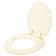 Assento Sanitario Poliéster Convencional Universal Oval Bege Claro Com Ferragem Dourada
