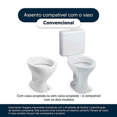 Assento Sanitario Poliéster Convencional Universal Oval Bege Claro Com Ferragem Dourada