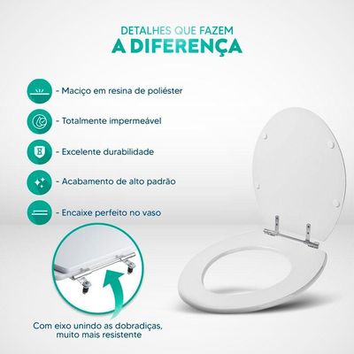 Assento Sanitário Poliester Oriane Branco Para Ideal Standard