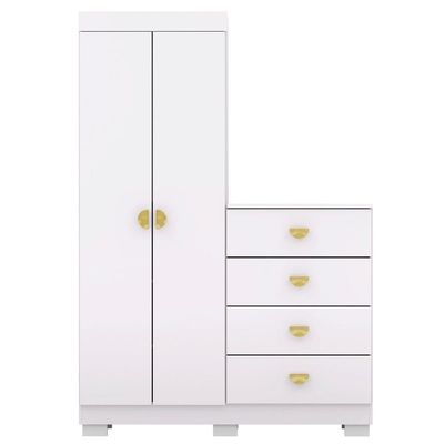 Comoda Roupeiro 120 Cm 2 Portas Cris 20034 Branco Camarim Flex