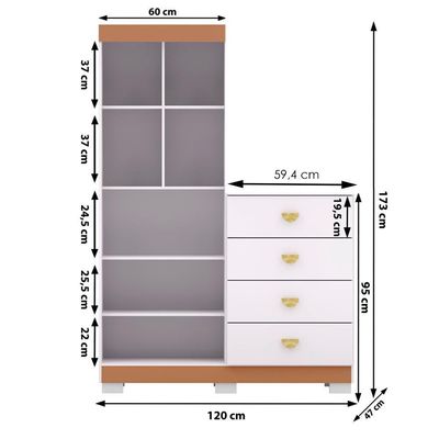 Comoda Roupeiro 120 Cm 2 Portas Cris 20034 Branco Camarim Flex