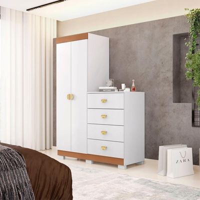 Comoda Roupeiro 120 Cm 2 Portas Cris 20034 Branco Camarim Flex