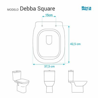 Assento Sanitário Em Mdf Debba Square Branco Para Bacia Roca