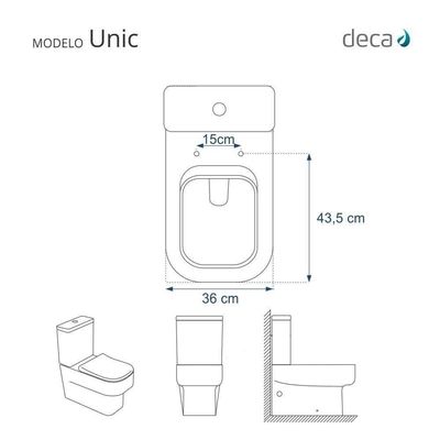 Assento Sanitário Com Fechamento Lento Unic ébano (preto) Para Vaso Deca