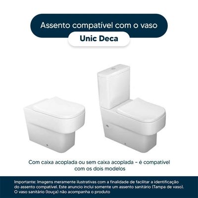 Assento Sanitário Com Fechamento Lento Unic ébano (preto) Para Vaso Deca
