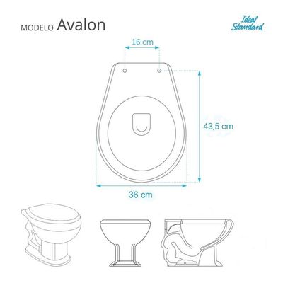 Tampa De Vaso Poliéster Avalon Fumê Transparente Para Louça Ideal Standard