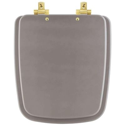 Assento Sanitário Mdf Soft Close Boss Stone (cinza Fosco) Para Vaso Incepa Com Ferragem Dourada