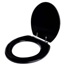 Tampa De Vaso Almofadado Dalia Preto Para Bacia Fiori 6lpf