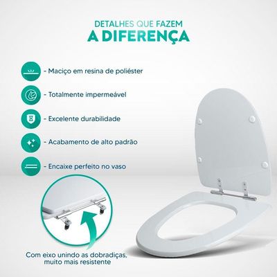 Assento Sanitário Poliester Century Branco Para Vaso Deca