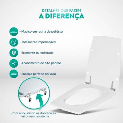 Assento Sanitário Poliester Nuage Branco Para Vaso Incepa