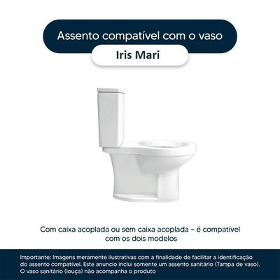 Assento Sanitário Poliéster Iris Branco Para Vaso Mari