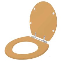 Assento Sanitário Poliester Saveiro Amarelo Terra Para Vaso Celite