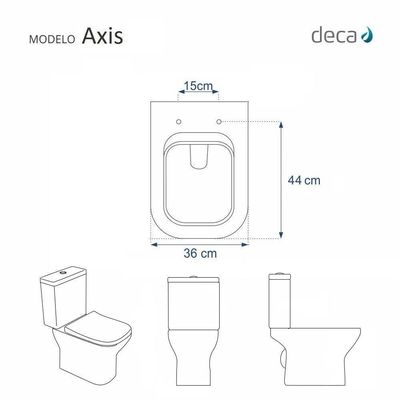 Assento Sanitário Poliéster Axis Branco Para Vaso Deca 6lpf