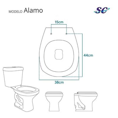 Assento Sanitário Soft Close Alamo Caramelo Para Vaso Santa Clara