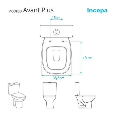 Assento Sanitário Soft Close Avant Plus Cinza Platina Para Vaso Incepa