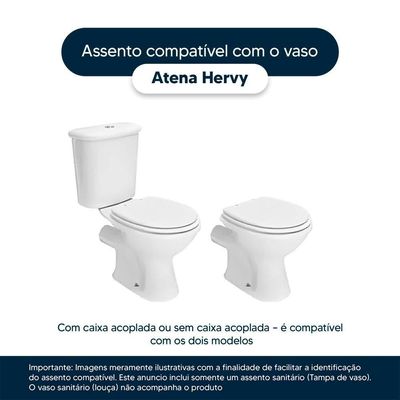 Assento Sanitário Soft Close Atlantis Branco Para Vaso Hervy