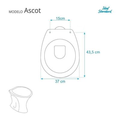 Assento Sanitário Soft Close Ascot Amendoa Para Vaso Ideal Standard