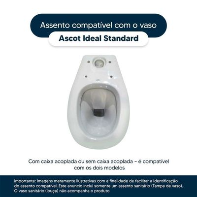 Assento Sanitário Soft Close Ascot Amendoa Para Vaso Ideal Standard