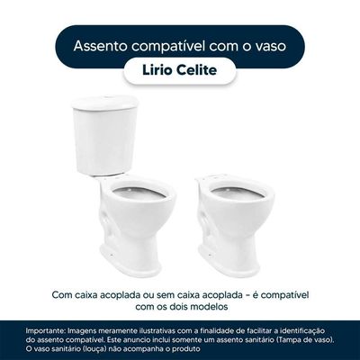 Assento Sanitário Soft Close Lirio Verde Itapoa Para Vaso Celite