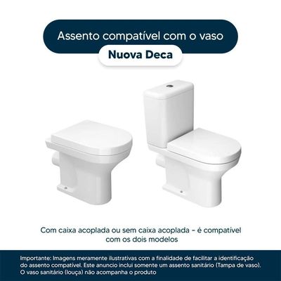 Tampa De Vaso Laqueado Com Amortecedor Nuova Preto Para Bacia Deca Com Ferragem Dourada