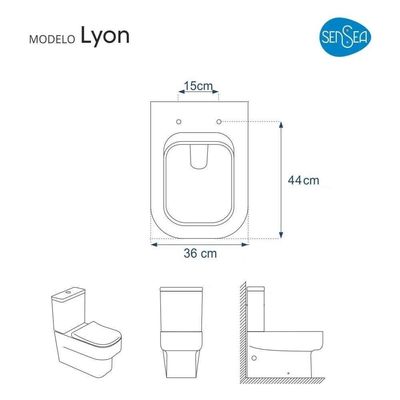 Tampa De Vaso Sanitário Poliéster Lyon Branco Para Bacia Sensea