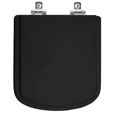 Assento Sanitário Soft Close Lirio Preto Para Vaso Fiori