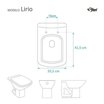 Assento Sanitário Soft Close Lirio Preto Para Vaso Fiori