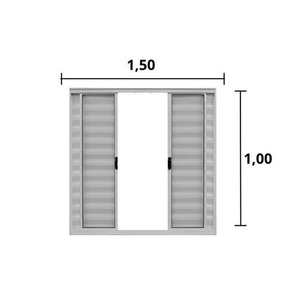Veneziana 6 Folhas De Correr S/grade 1.00 X 1.50 Alumínio Branco Linha Modular - Hale