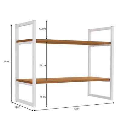 Estante Nicho 2 Prateleiras 72 Cm Li008 Canela Branco Kpb